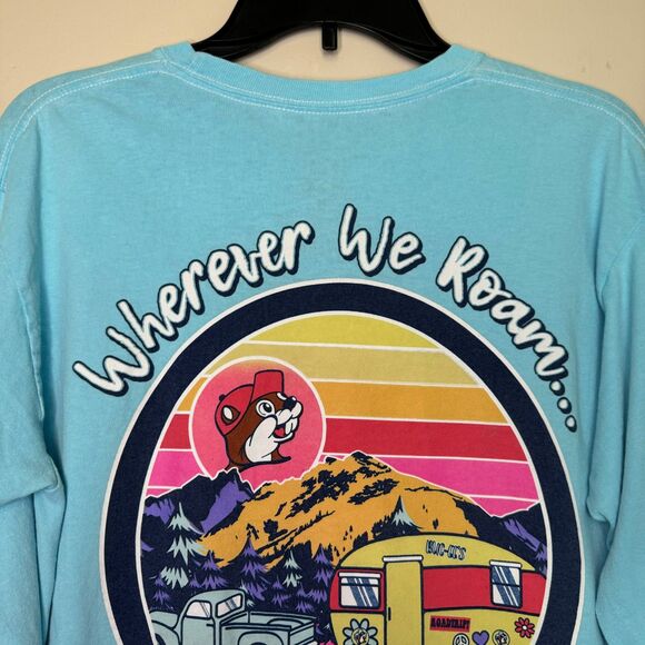 BUCEE'S woman's size medium M Wherever we Roam... camp roadtrip long sleeve top - Picture 2 of 9